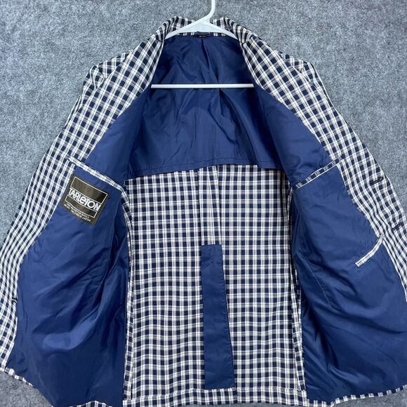Tarleton Blazer Mens S - 38 Blue Plaid Japanese Stiff Preppy Academia Professor - Picture 2 of 9